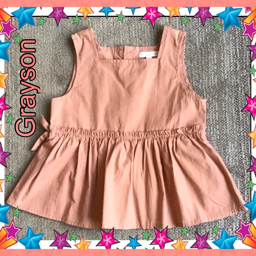 GRAYSON Peach Sleeveless Peplum Top -SZ 4T